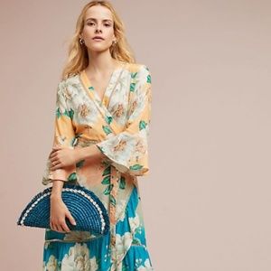 Anthropologie Farm Rio Sunset Wrap Dress